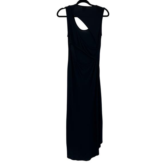 Haute Hippie Back Cut-out Maxi Dress Black Front Slit Rocker Women’s Size Small - Picture 9 of 11